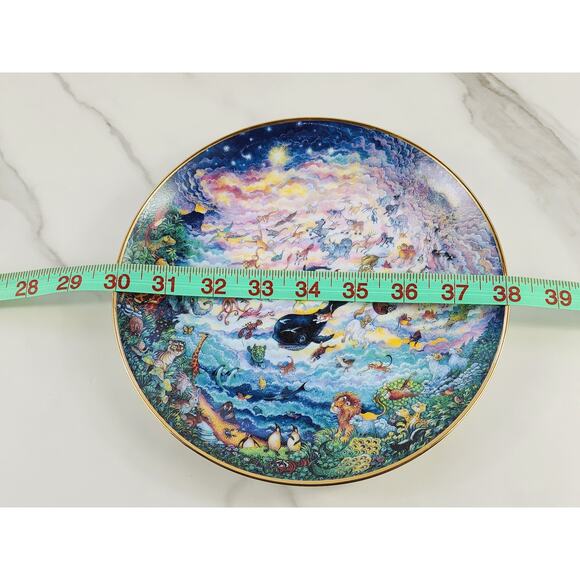Wildlife & Marine Life Plate In The Beginning Wall Decor 8" Porcelain 80's Vtg - Picture 15 of 15